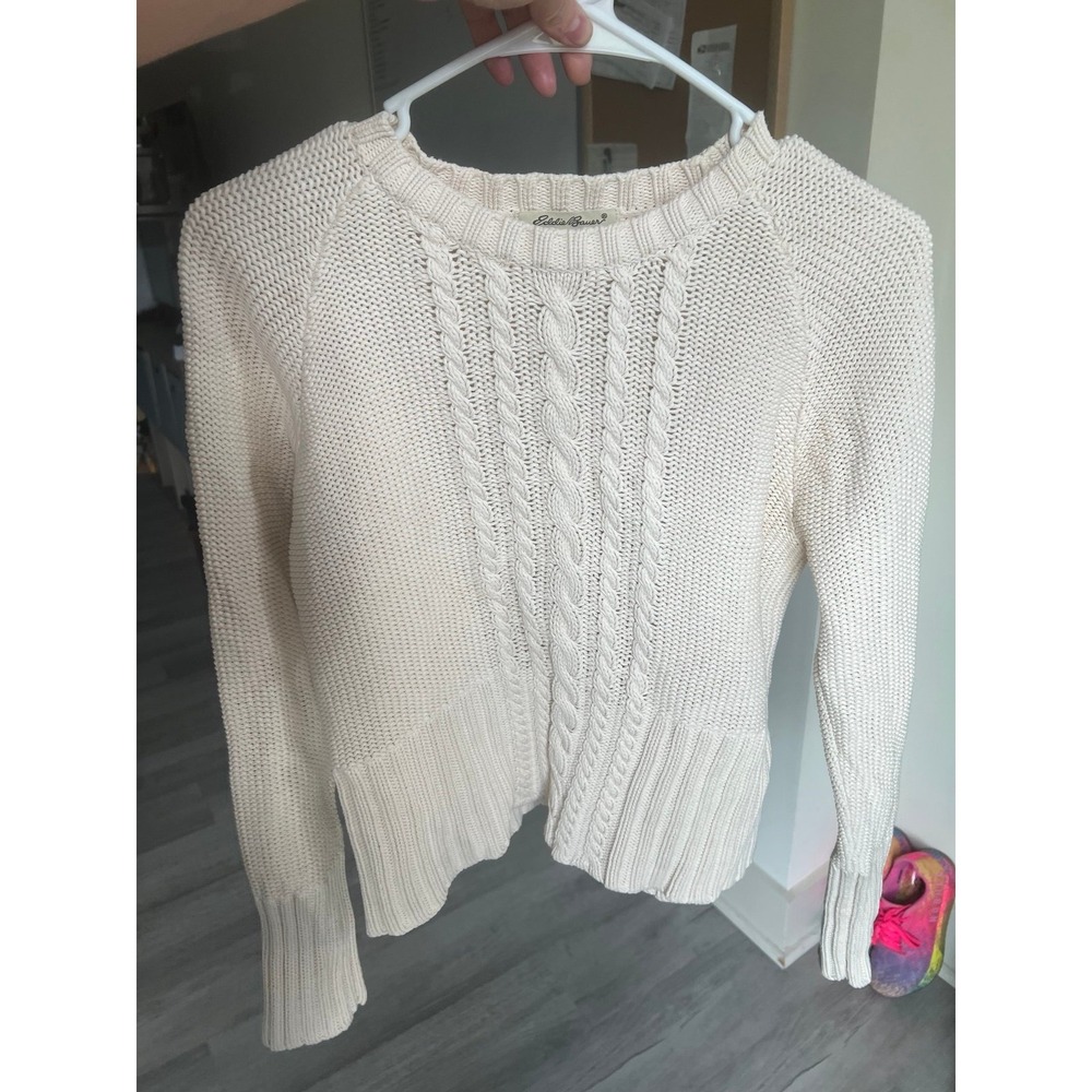 Eddie Bauer‎ cable knit cream Sweater